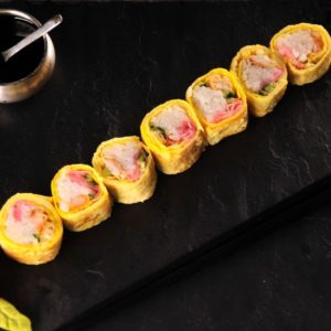 Omelette Sushi - Ginger, Prawn _ Cucumber