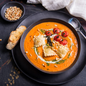 Tomato and roasted pepper soup